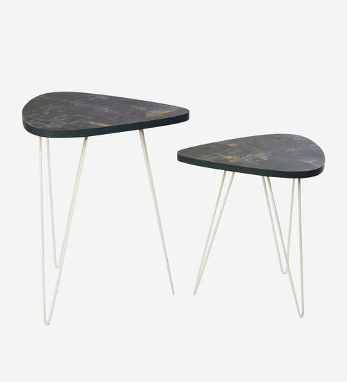 Bohemian Tint Trinity Nesting Tables with Hairpin Legs, Side Tables, Wooden Tables, Living Room Decor by A Tiny Mistake