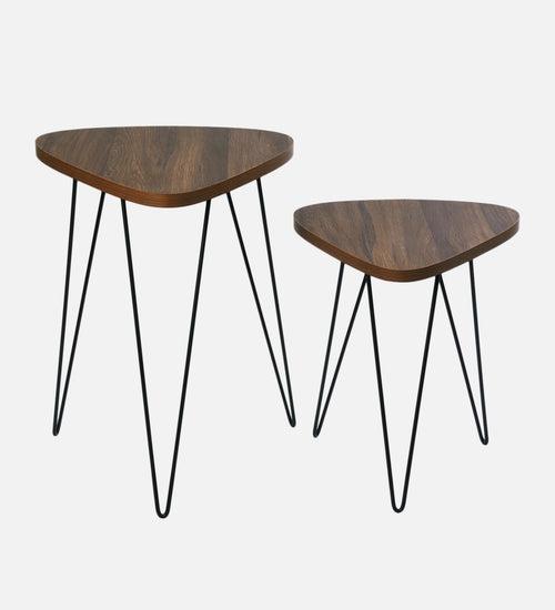 Walnut Hues Trinity Nesting Tables with Hairpin Legs, Side Tables, Wooden Tables, Living Room Decor by A Tiny Mistake