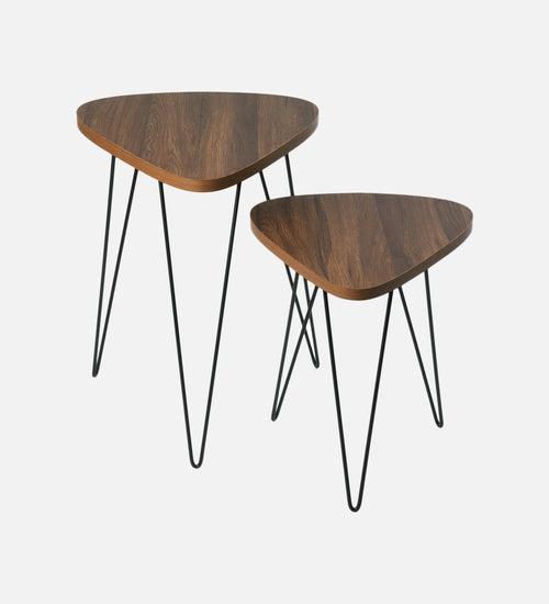 Walnut Hues Trinity Nesting Tables with Hairpin Legs, Side Tables, Wooden Tables, Living Room Decor by A Tiny Mistake