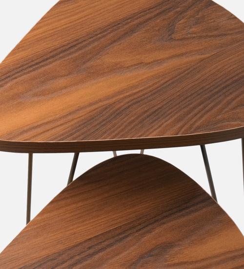 Teak Hues Trinity Nesting Tables with Hairpin Legs, Side Tables, Wooden Tables, Living Room Decor by A Tiny Mistake