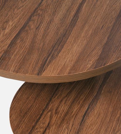 Walnut Hues Round Oblique Nesting Tables, Side Tables, Wooden Tables, Living Room Decor by A Tiny Mistake