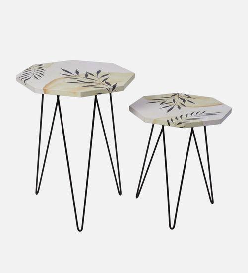 Desert Desire Octagon Nesting Tables with Hairpin Legs, Side Tables, Wooden Tables, Living Room Decor by A Tiny Mistake