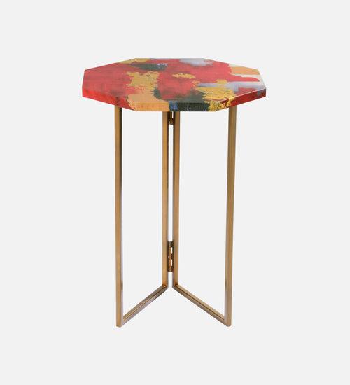 Rang Octagon Oblique Side Tables, Wooden Tables, Living Room Decor by A Tiny Mistake