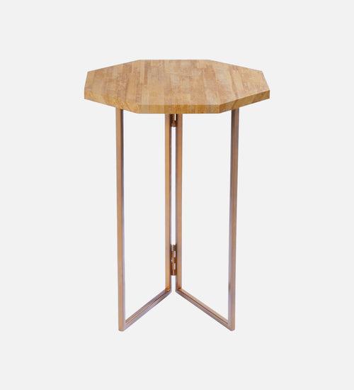 Gold Stacks Octagon Oblique Side Tables, Wooden Tables, Living Room Decor by A Tiny Mistake