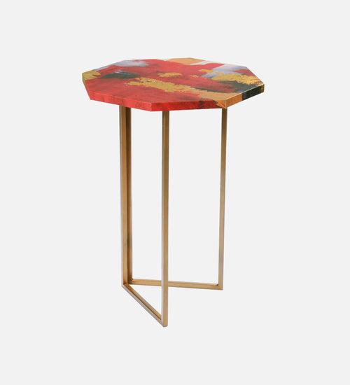 Rang Octagon Oblique Side Tables, Wooden Tables, Living Room Decor by A Tiny Mistake