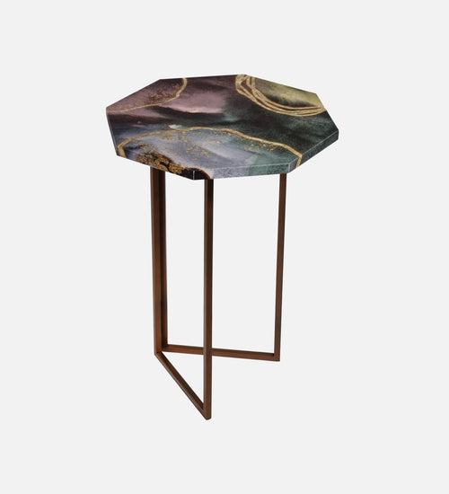 Genesis Octagon Oblique Side Tables, Wooden Tables, Living Room Decor by A Tiny Mistake