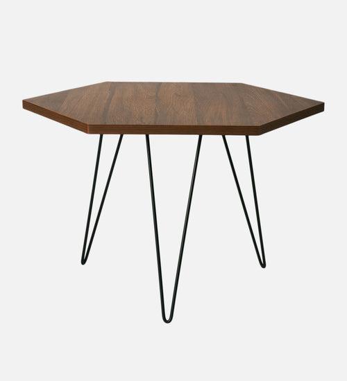 Walnut Hues Hexagon Small Coffee Tables, Wooden Tables, Coffee Tables, Center Tables, Living Room Decor by A Tiny Mistake