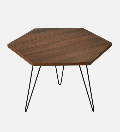 Walnut Hues Hexagon Small Coffee Tables, Wooden Tables, Coffee Tables, Center Tables, Living Room Decor by A Tiny Mistake