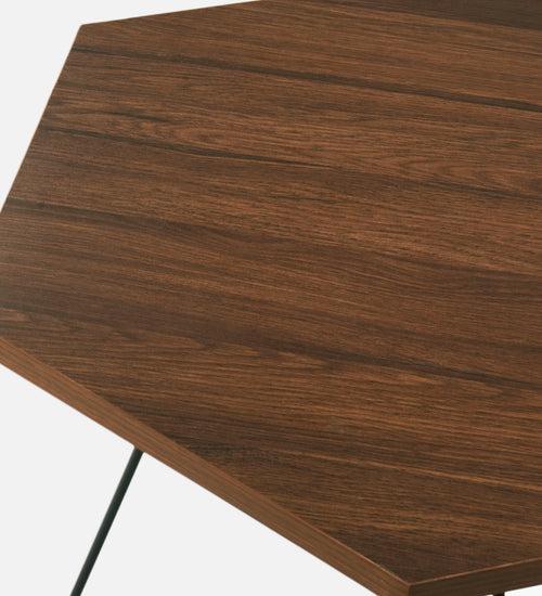 Walnut Hues Hexagon Small Coffee Tables, Wooden Tables, Coffee Tables, Center Tables, Living Room Decor by A Tiny Mistake