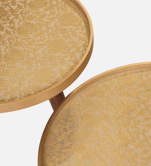 Banarasi Inverse Round Nesting Tables with Wooden Legs, Side Tables, Wooden Tables, Living Room Decor by A Tiny Mistake