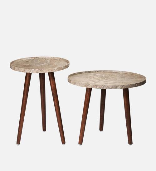 Oasis Inverse Round Nesting Tables with Wooden Legs, Side Tables, Wooden Tables, Living Room Decor by A Tiny Mistake