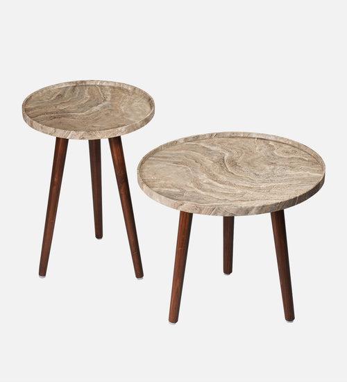 Oasis Inverse Round Nesting Tables with Wooden Legs, Side Tables, Wooden Tables, Living Room Decor by A Tiny Mistake