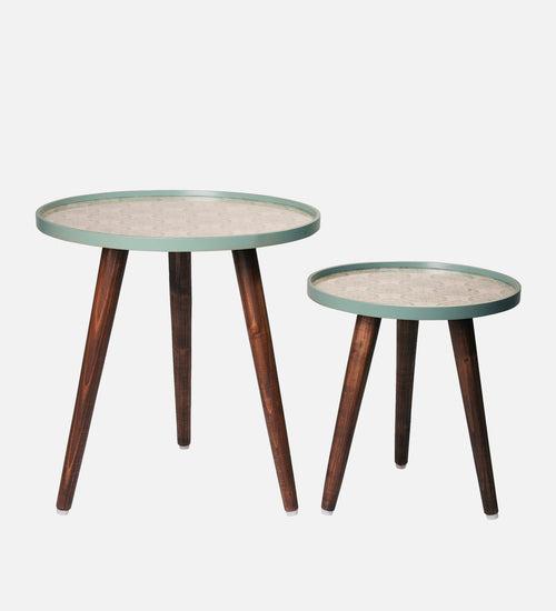 Vriksha Round Nesting Tables with Wooden Legs, Side Tables, Wooden Tables, Living Room Decor by A Tiny Mistake