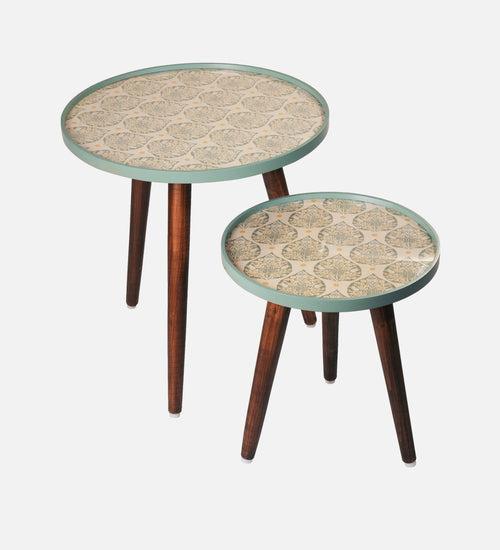 Vriksha Round Nesting Tables with Wooden Legs, Side Tables, Wooden Tables, Living Room Decor by A Tiny Mistake