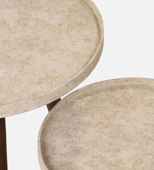 Ethereal Gold Round Nesting Tables with Wooden Legs, Side Tables, Wooden Tables, Living Room Decor by A Tiny Mistake