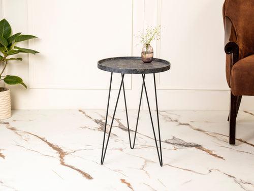 Transcendent Tinge Dark Blue Side Tables with Hairpin Legs, Wooden Tables, Living Room Decor by A Tiny Mistake