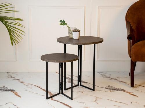 Twilight Round Oblique Nesting Tables, Side Tables, Wooden Tables, Living Room Decor by A Tiny Mistake