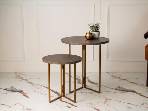 Twilight Round Oblique Nesting Tables, Side Tables, Wooden Tables, Living Room Decor by A Tiny Mistake