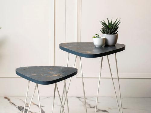 Bohemian Tint Trinity Nesting Tables with Hairpin Legs, Side Tables, Wooden Tables, Living Room Decor by A Tiny Mistake