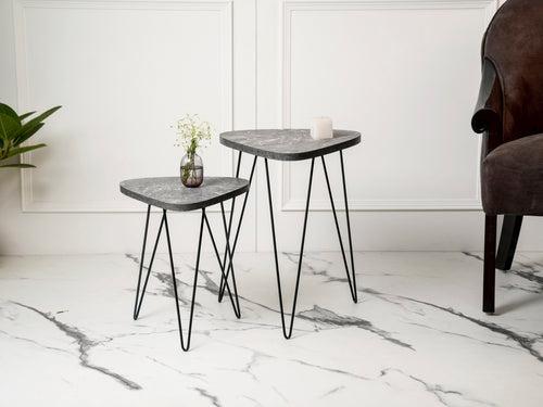 Thunderbolt Trinity Nesting Tables with Hairpin Legs, Side Tables, Wooden Tables, Living Room Decor by A Tiny Mistake