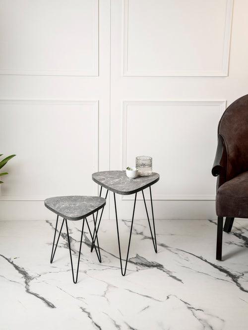 Thunderbolt Trinity Nesting Tables with Hairpin Legs, Side Tables, Wooden Tables, Living Room Decor by A Tiny Mistake