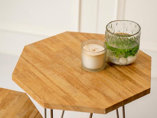 Gold Stacks Octagon Nesting Tables with Hairpin Legs, Side Tables, Wooden Tables, Living Room Decor by A Tiny Mistake