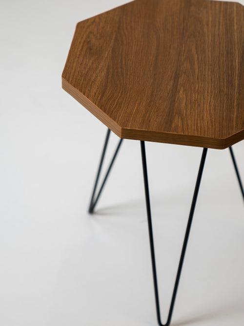 Walnut Hues Octagon Nesting Tables with Hairpin Legs, Side Tables, Wooden Tables, Living Room Decor by A Tiny Mistake