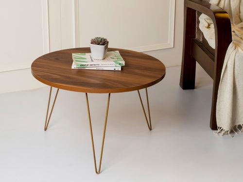 Teak Hues Round Coffee Tables, Wooden Tables, Coffee Tables, Center Tables, Living Room Decor by A Tiny Mistake