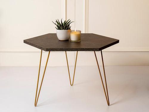 Twilight Hexagon Small Coffee Tables, Wooden Tables, Coffee Tables, Center Tables, Living Room Decor by A Tiny Mistake