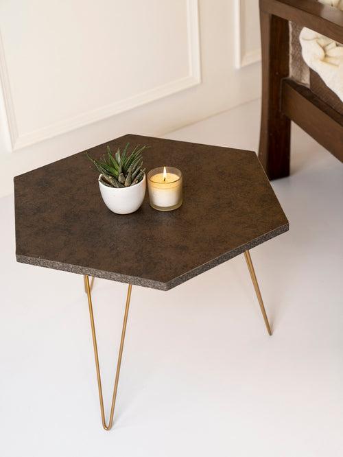Twilight Hexagon Small Coffee Tables, Wooden Tables, Coffee Tables, Center Tables, Living Room Decor by A Tiny Mistake
