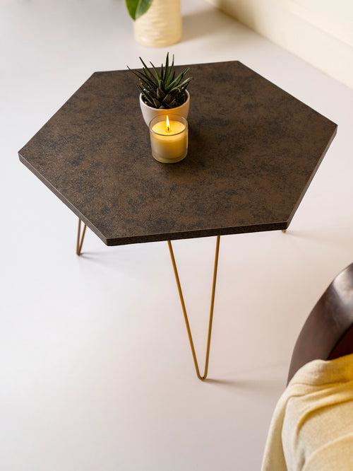 Twilight Hexagon Small Coffee Tables, Wooden Tables, Coffee Tables, Center Tables, Living Room Decor by A Tiny Mistake