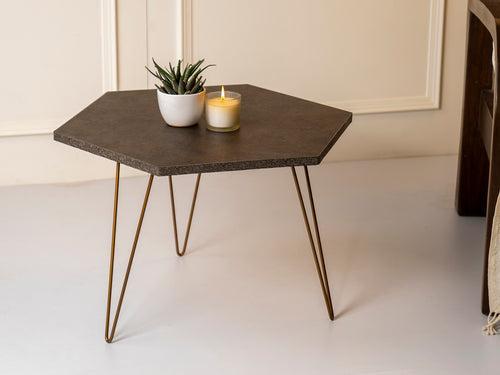 Twilight Hexagon Small Coffee Tables, Wooden Tables, Coffee Tables, Center Tables, Living Room Decor by A Tiny Mistake