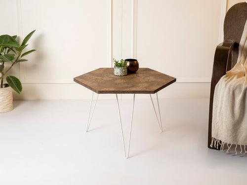 Mirage Hexagon Small Coffee Tables, Wooden Tables, Coffee Tables, Center Tables, Living Room Decor by A Tiny Mistake