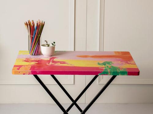 Neon Criss Cross Side Tables, Writing Tables, Wooden Tables, Kids Tables, End Tables Living Room Decor by A Tiny Mistake