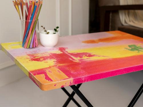 Neon Criss Cross Side Tables, Writing Tables, Wooden Tables, Kids Tables, End Tables Living Room Decor by A Tiny Mistake