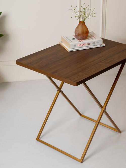 Walnut Hues Criss Cross Side Tables, Writing Tables, Wooden Tables, Kids Tables, End Tables Living Room Decor by A Tiny Mistake