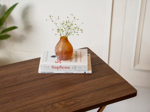 Walnut Hues Criss Cross Side Tables, Writing Tables, Wooden Tables, Kids Tables, End Tables Living Room Decor by A Tiny Mistake