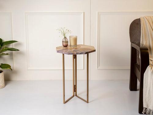 Rhapsody Octagon Oblique Side Tables, Wooden Tables, Living Room Decor by A Tiny Mistake