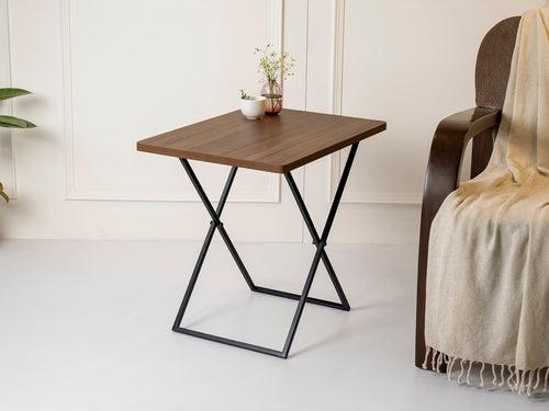 Walnut Hues Criss Cross Side Tables, Writing Tables, Wooden Tables, Kids Tables, End Tables Living Room Decor by A Tiny Mistake