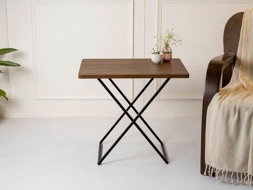 Walnut Hues Criss Cross Side Tables, Writing Tables, Wooden Tables, Kids Tables, End Tables Living Room Decor by A Tiny Mistake