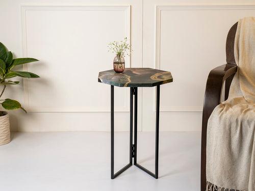 Genesis Octagon Oblique Side Tables, Wooden Tables, Living Room Decor by A Tiny Mistake