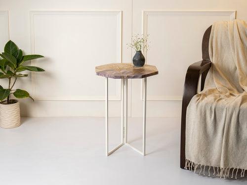 Rhapsody Octagon Oblique Side Tables, Wooden Tables, Living Room Decor by A Tiny Mistake