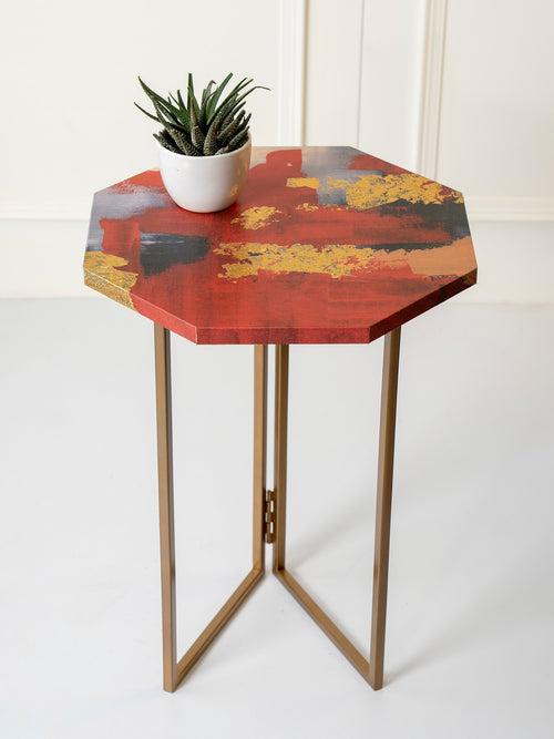 Rang Octagon Oblique Side Tables, Wooden Tables, Living Room Decor by A Tiny Mistake