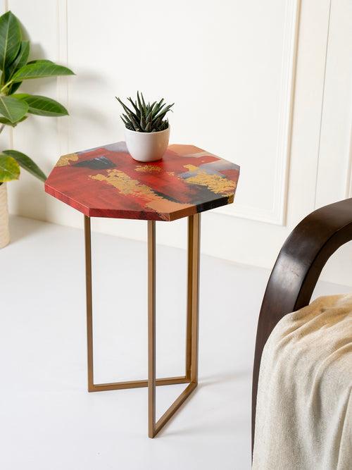 Rang Octagon Oblique Side Tables, Wooden Tables, Living Room Decor by A Tiny Mistake