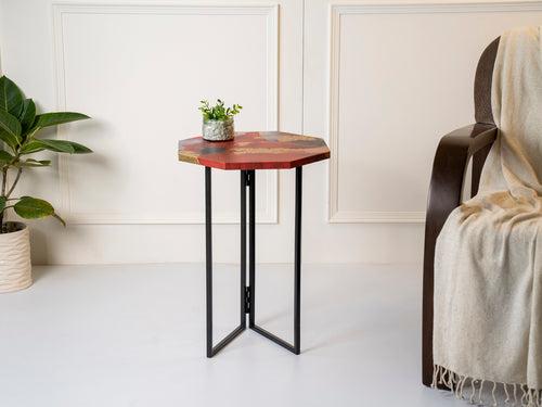 Rang Octagon Oblique Side Tables, Wooden Tables, Living Room Decor by A Tiny Mistake