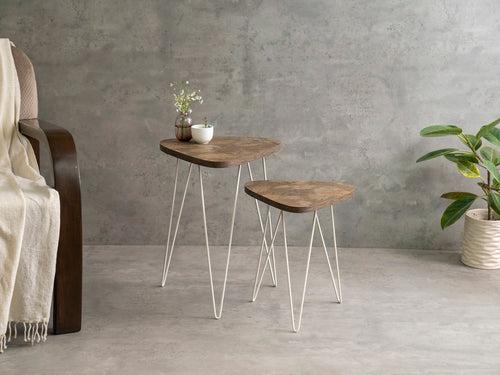 Mirage Trinity Nesting Tables with Hairpin Legs, Side Tables, Wooden Tables, Living Room Decor by A Tiny Mistake