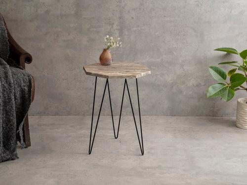 Oasis Octagon Side Tables with Hairpin Legs, Side Tables, Wooden Tables, Living Room Decor by A Tiny Mistake