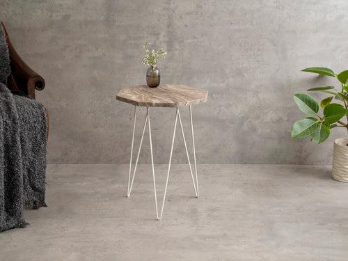 Oasis Octagon Side Tables with Hairpin Legs, Side Tables, Wooden Tables, Living Room Decor by A Tiny Mistake
