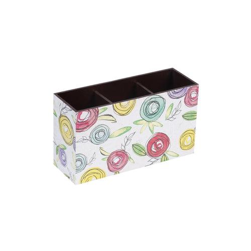 A Tiny Mistake Flora Wooden Cutlery Holder, 18 x 10 x 6.5 cm