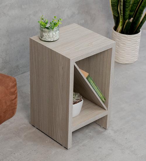 Pine Hues Bevel Mica Side Table, Small Storage and Decor, End Table, Living and Bedroom Decor